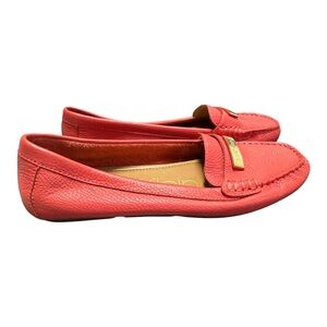 Calvin Klein Leta Loafers Women’s Size 7 Coral Pebbled Leather Slip-On Flats
